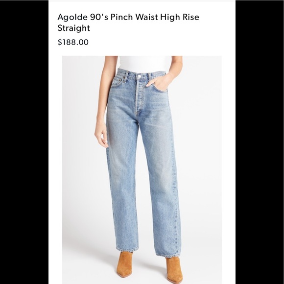 NWT AGolde 90s Pinch High Rise Straight Jeans Size 30 - Picture 3 of 16